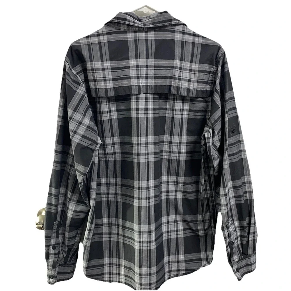 The North Face Men's Gray Plaid‎ Long Sleeve Button Down Dress Shirt Sz. M